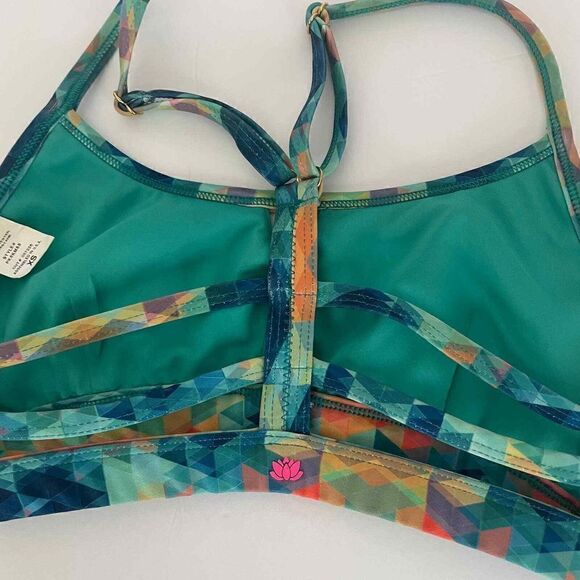 Pink Lotus yoga Multicolored Geometric Strappy Sports Bra Size XS - Picture 3 of 9